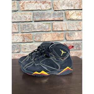 Air Jordan 7 Retro Shoes Youth Size 13C Black Red Yellow Citrus‎ DJ2778-081 Kids
